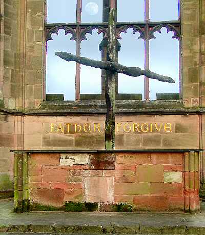 The Charred Cross and Altar of Rubble of the Old cathedral 2003