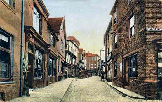 Butcher Row 1900 / Trinity St 2003 - Click to fade in/out