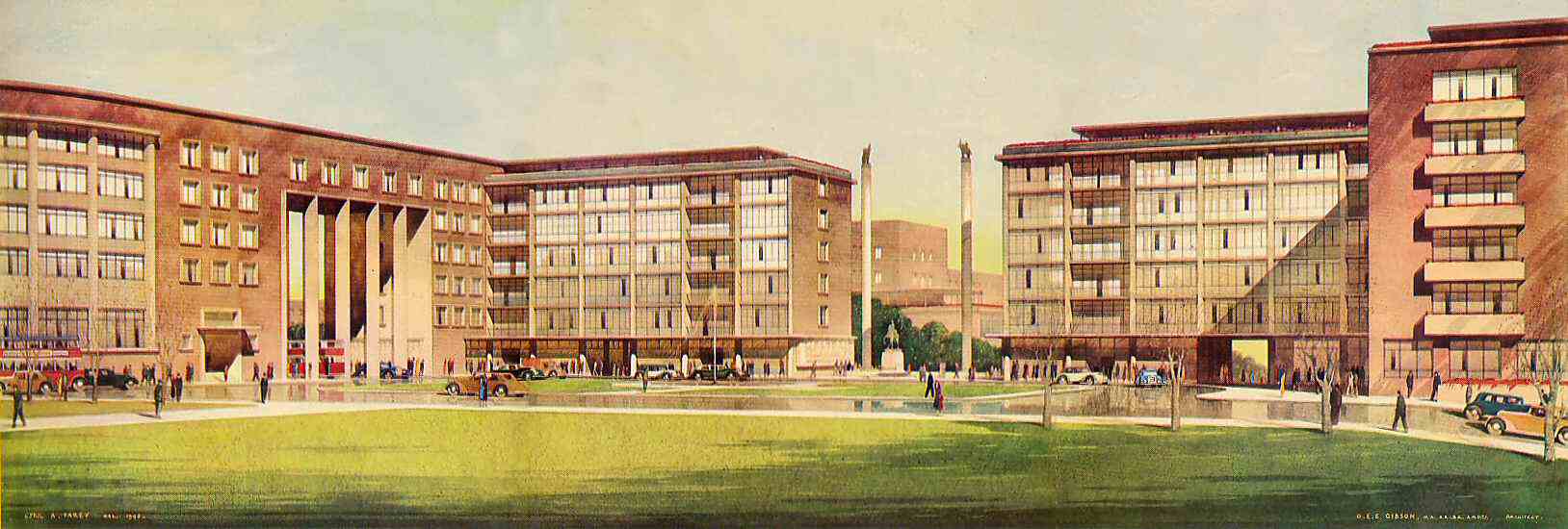 Artists impression of Broadgate 1945