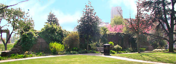 City Wall from the west side of Lady Herbert's Garden