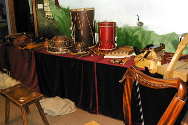 A selection of typical period musical instruments.