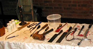 A few typical 17th century surgical instruments.