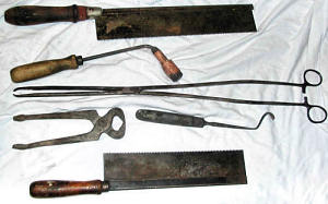 Some 17th century surgical tools.