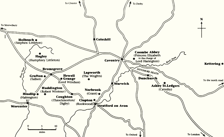 Map of the places where the conspiracy took place.