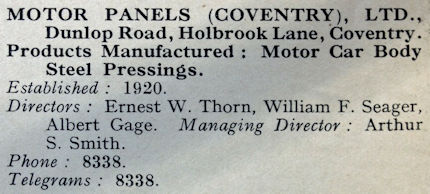 Motor Panels advert