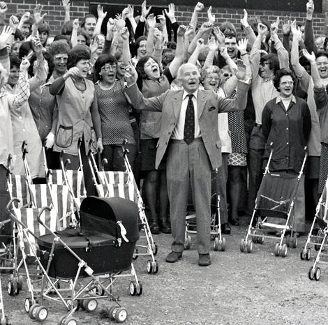 Owen with many users of the baby buggy