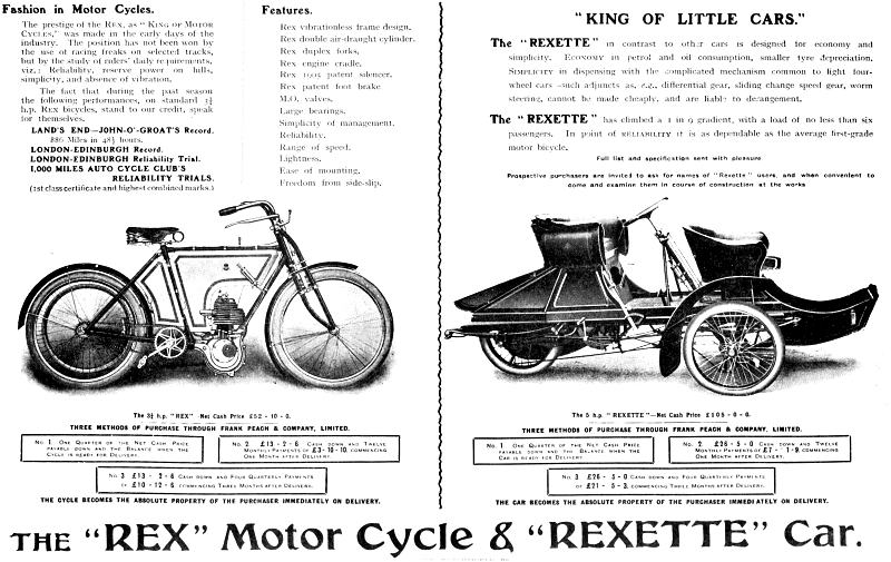 Motor-bicycles and forecars advert