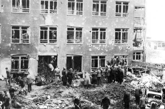 Coventry & Warwickshire Hospital after the raid.