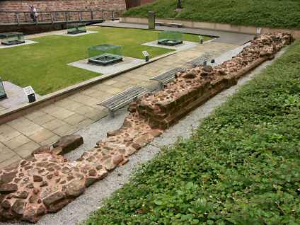 Exposed Nave south wall of St. Mary's Cathedral 2004