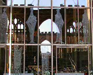 Reflection of the Ruins in the New Cathedral West Screen