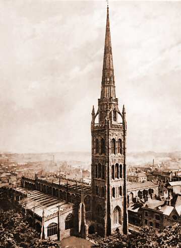 St. Michael's church aerial photo c1880s