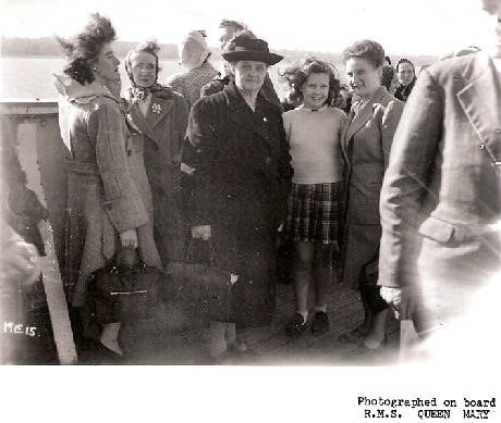 Cecilia aboard the great ship - Queen Mary - 1947