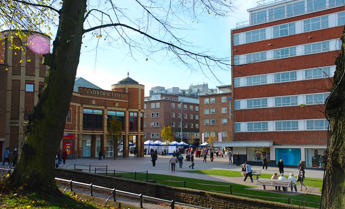 Broadgate viewed from Holy Trinity Church in 2007