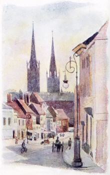 Bishop Street watercolour c1900