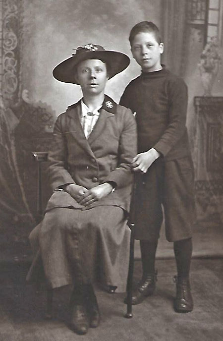 Boy with his mother