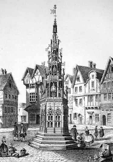 Ancient engraving of Coventry Cross